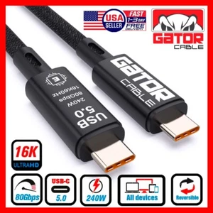 Thunderbolt 5 USB-C 5.0 Cable Charger Data 80Gbps PD 240W 16K Video Display UHD - Picture 1 of 13