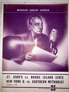 College Basketball Program 1947 St Johns vs R.I., NYU vs SMU - DOLPH SCHAYES - Picture 1 of 3