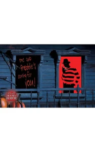 CON LICENCIA FREDDY KRUEGER SILUETAS DE VENTANA DECORACIÓN UTILERÍA DISFRAZ DE HALLOWEEN - Imagen 1 de 2
