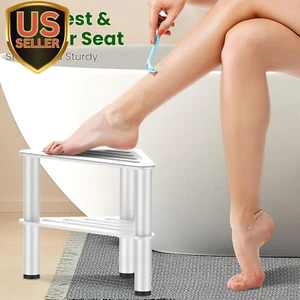 Metal Shower Stool for Shaving Legs, Corner Shower Foot Rest Bench Seat for i... - Picture 1 of 7