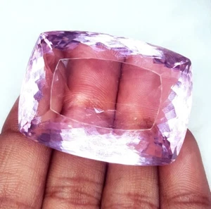 215+ Ct Certified Pink Amethyst Loose Gemstone Transparent Cushion Cut Gems A492 - Picture 1 of 16