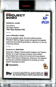 TOPPS PROJECT 2020 TONY GWYNN GROTESK ARTIST PROOF AP 09/20 Silver Frame #24