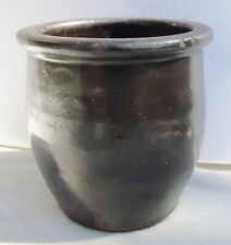 Antique Stoneware Pottery Crock Jar Brown