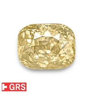 GRS Certified CEYLONESE Yellow Sapphire 34.23 Ct. CUSHION Natural Untreated RARE - Picture 1 of 9
