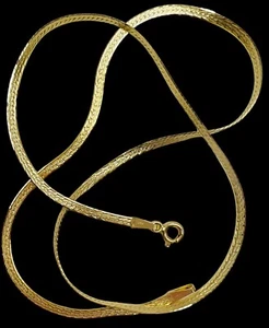Collar de cadena italiano de 19" de oro amarillo de 14 quilates vintage plano de 2,6 mm 5,8 gramos - Imagen 1 de 7