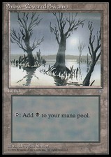 Magic the Gathering MTG Snow-Covered Swamp (372) Ice Age   MP