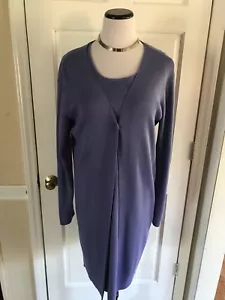Jessica Holbrook 2 Piece Purple Lavender L Sleeveless Knit Knee Length Set - Picture 1 of 5