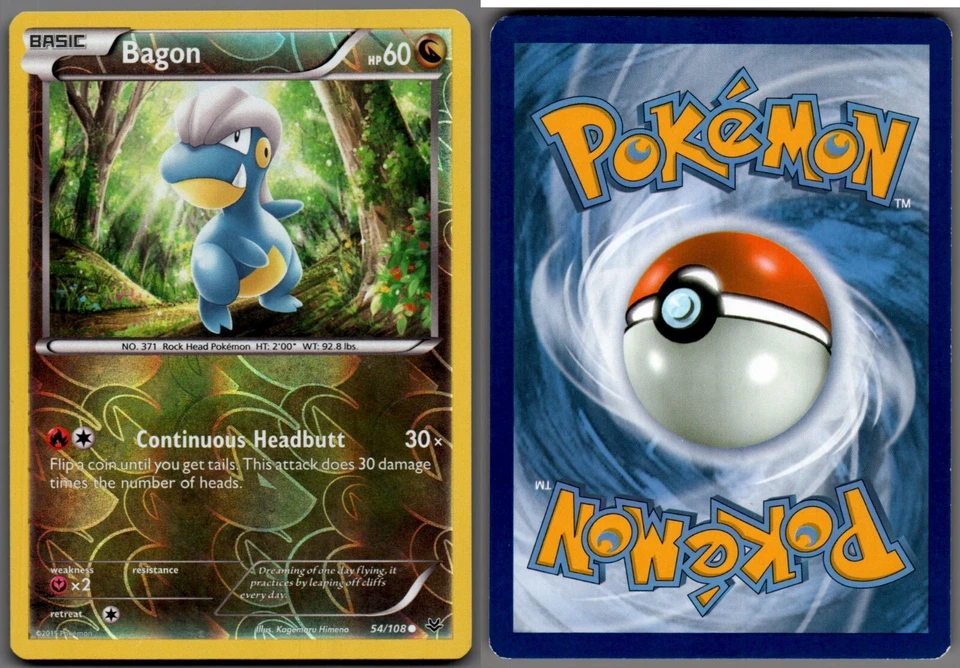 2015 Pokemon, XY Roaring Skies, #54/108 Bagon, Reverse Holo Common - Image 1 of 1