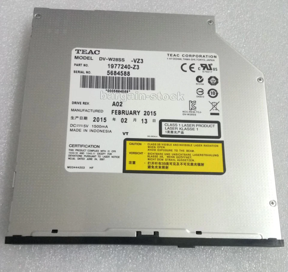 TEAC DV-W28SS SATA Slot Load CD DVD Rewriter Burner Drive 12.7mm DVD RW Burner - Image 1 of 4