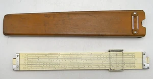Regla de deslizamiento vintage Keuffel & Esser EE. UU. tronco decitrigo #4081-3 con estuche 20 escalas - Imagen 1 de 8