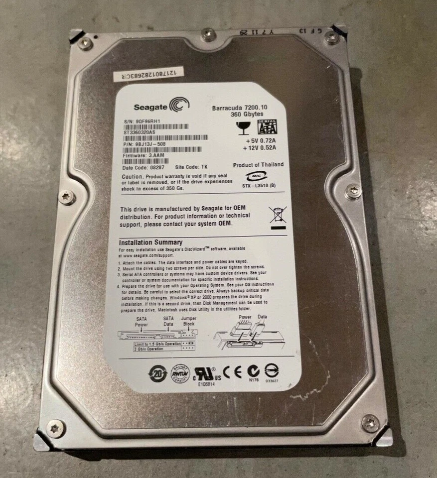 Seagate Barracuda 7200.10 360 GB - Image 1 of 1