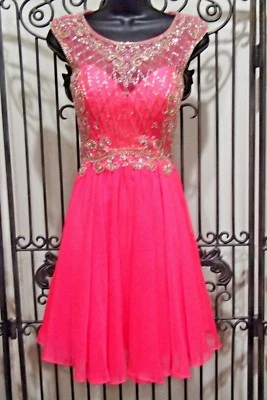 G2197 ALYCE 136535 PINK GOLD SZ 4 COCKTAIL $319  HOMECOMING DRESS GOWN - Image 1 of 4