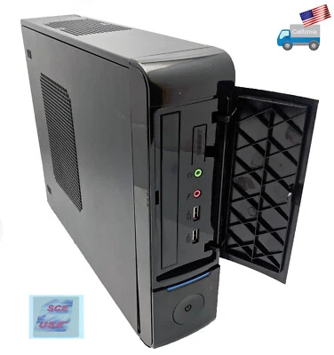 NEW Black Mini-ITX Media Center HTPC Slim Empty DIY Desktop/Tower PC Case - Image 1 of 4