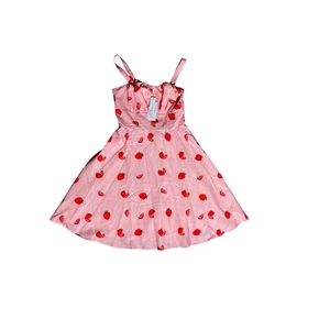 Bella Poque Fit and Flare Kleid rosa Erdbeermuster ärmellos - Bild 1 von 12