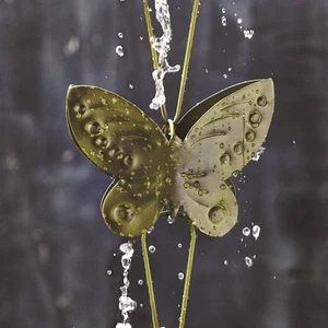 TAG Decorative Rain Chain Soothing Sounds Butterfly Moss Green Iron - Picture 1 of 2