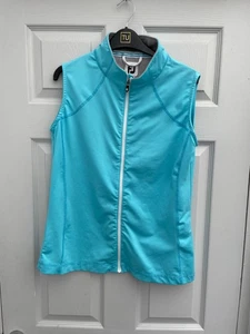 FootJoy Damen aquablaue ärmellose Jacke mit durchgehendem Reißverschluss Gr. M 12 neuwertig - Bild 1 von 4