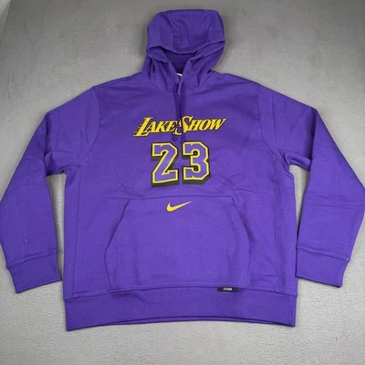 Sudadera con Capucha Los Angeles Lakers Para Hombre Grande Púrpura NBA Baloncesto Nike James 23 Foto 1 de 4