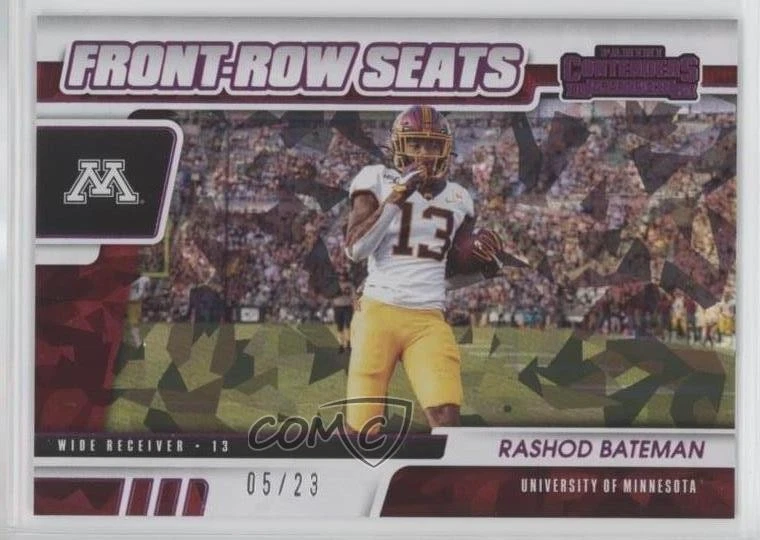 2021 Panini Contenders Draft Picks Pink Cracked Ice /23 Rashod Bateman Rookie RC - Image 1 of 2