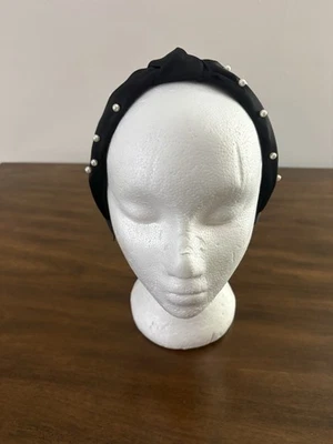 Girls Black Headband Pearl Accent Pretty Festive Holiday EUC - Image 1 of 4