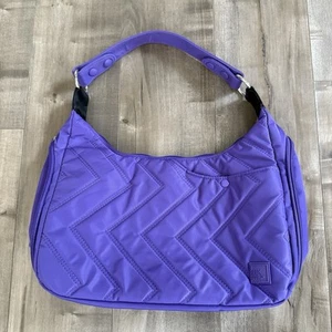 IHKWIP The Zig Zag Acolchado Convertible Bolso de Hombro Púrpura Hobo Cartera LEER - Imagen 1 de 16