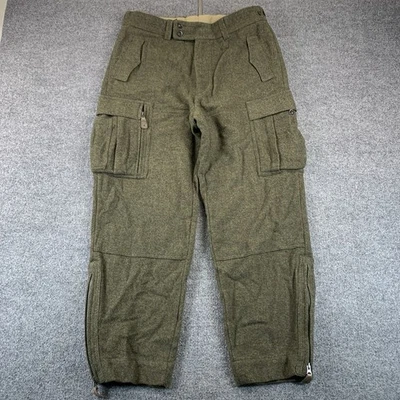 Pantalones cargo de lana verde militar vintage Polo Ralph Lauren 35/30. Made in Italy Foto 1 de 4