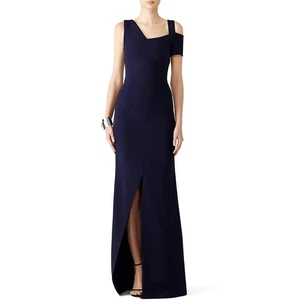 Precioso Vestido Antonio Berardi Azul Marino Asimétrico Hombro Frío 44IT Italiano - Imagen 1 de 17