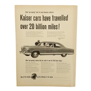 1951 Kaiser Frazer Automobile Vintage Print Ad More Eye Opening Reasons - Picture 1 of 2