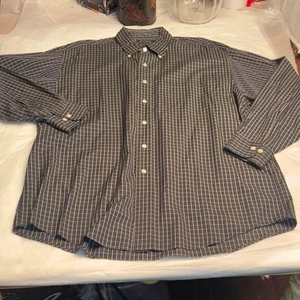 Brooks Brothers LARGE Navy Plaid Button Down Shirt Classic Fit. Very Nice! - Picture 1 of 9
