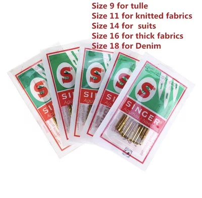 50 X ORIGINAL SINGER DOMESTIC SEWING MACHINES NEEDLES SIZES 9-11-14-16-18 - Image 1 of 3