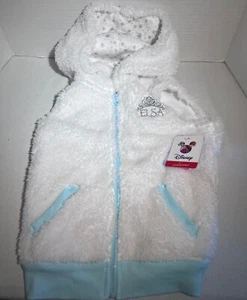 Disney Jumping Beans Elsa Frozen Hooded Vest White and Aqua Size 4 - Picture 1 of 5