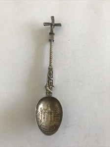 ANTIQUE SOLID SILVER 19th CENTURY DUTCH WINDMILL SPOON . CHRISTENING SPOON - Picture 1 of 7