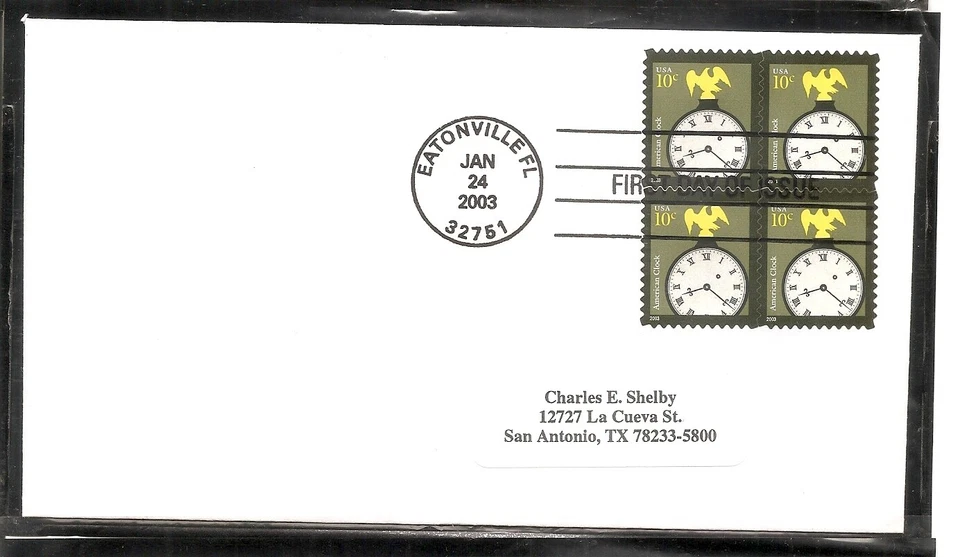 US SC # 3757 American Clock FDC. No Cachet . 1 - Image 1 of 1