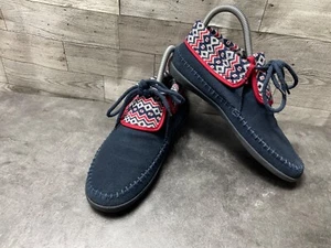 Vans Women 5.5 M Surf Siders Shoes Blue Canvas Slip On Comfort Ankle Boots - Picture 1 of 18