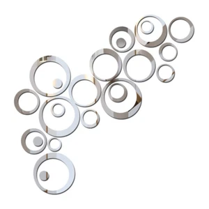 24 Stück Spiegel Wandaufkleber Kreise Rund Wandsticker Wandtatoo Spiegel Wanddek - Bild 1 von 7