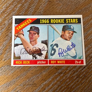 AUTOGRAPHED. 1967  Yankees rookie stars w/ ROY WHITE & RICH BECK