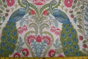 Winthrop Spring Peacock Floral Damask Covington Fabric - Picture 1 of 3