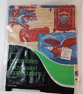 Vtg NOS MCM Americana 86"x 11" Window Topper Rod Pocket 4th July Constitution  - Picture 1 of 8