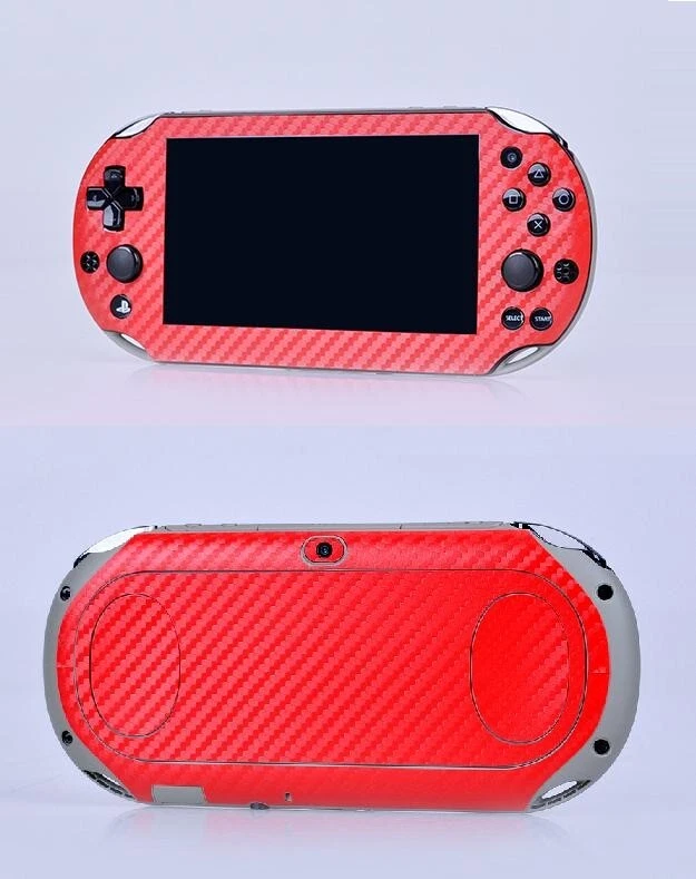 Calcomanía adhesiva de vinilo de fibra de carbono roja para Sony PlayStation PS Vita PSV 2000 Foto 1 de 1