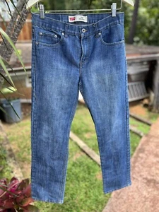 Levi's 514 Straight Blue Denim Relaxed Jeans Size 16 Reg 28 Waist 28 Inseam - Picture 1 of 5