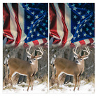 W4 American Flag and Deer in Snow