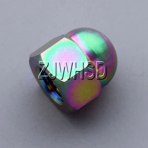 M10 x 1.25 Rainbow Ti tanium Acorn Hex Cap Nut / Aerospace Grade Colorful Bike - Picture 1 of 2