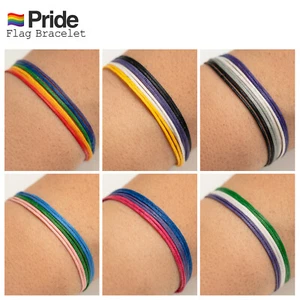LGBTQ Pride Flag String Wristband for Men, Coming Out Gift, CSD Festival... - Picture 1 of 30