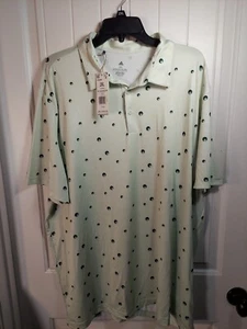 Men's Adidas Linen Green Golf Polo 2XL - Picture 1 of 7