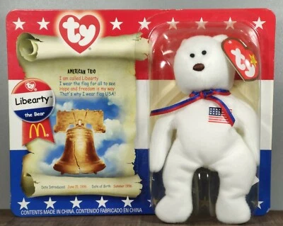 TY McDonald's Beanie Baby " Liberty the Bear " 1996 - Image 1 of 4