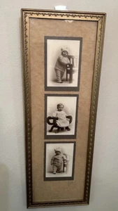 Antique Sepia Photos Of A Child From This 1st Quarter Of 20th Century Framed UG - Picture 1 of 5