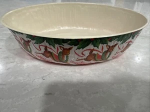 Cuenco de plástico vintage de ciervo de Navidad - Imagen 1 de 7