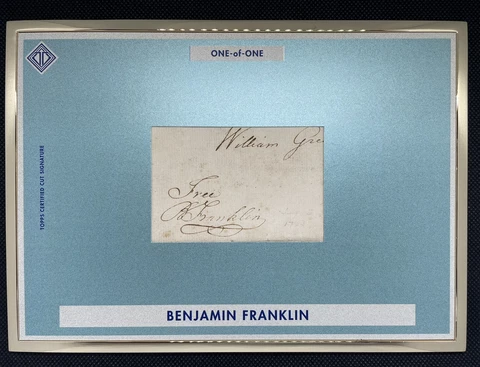 Benjamin Franklin 1/1 2022 Bowman Transcendent Collection Cut Signature Card Cover