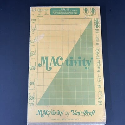 Vintage MACtivity Uni Craft Macrame Work Board & T-Pins 12” X 19” - Image 1 of 4