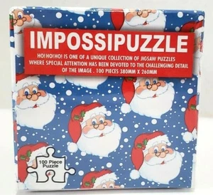 NEW IMPOSSIPUZZLE SANTA Puzzle Christmas Snow Sealed Stocking Stuffer 100 Piece - Picture 1 of 5
