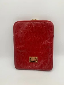 Michael Kors red patent leather iPad tablet Case GENUINE used - Picture 1 of 9